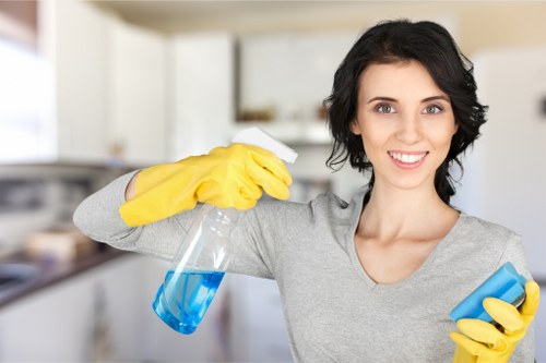 Local cleaning team working in an Ealing flat